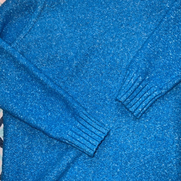 All Chill Bright Blue Knit Turtleneck Sweater Dress - Picture 6 of 15